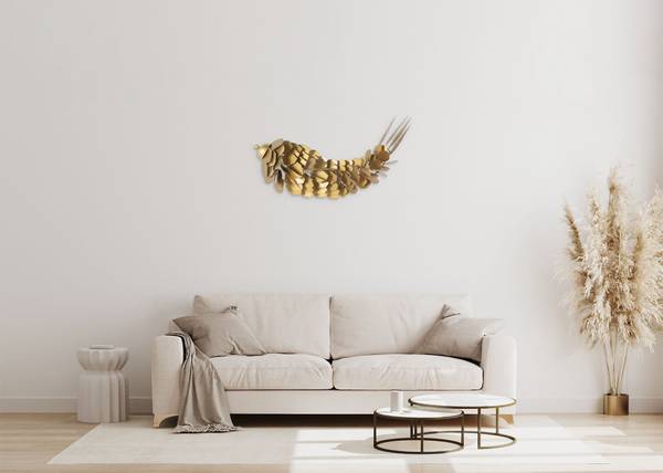 Wanddeko Küche Jec Gold - Metall - 70 x 34 x 10 cm