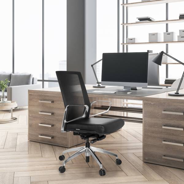 Bürostuhl PROVIDER NET Schwarz - Flachgewebe - 57 x 110 x 50 cm
