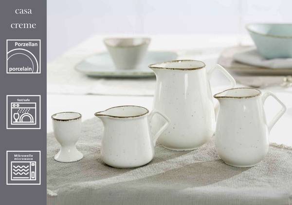 Krüge Casa 4er Set Beige - Porzellan - 9 x 9 x 12 cm