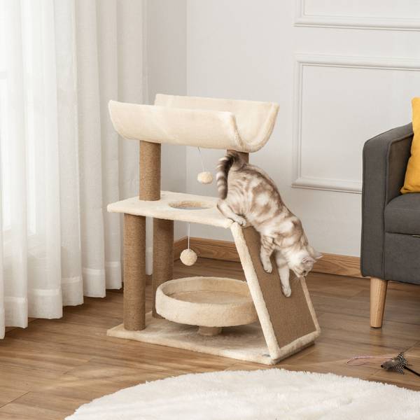Kattenboom D30-481 bruin - plaatmateriaal op houtbasis - 30 x 76 x 60 cm