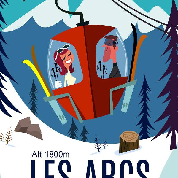 Tableau  paradiski les arcs 60 x 90 x 4 cm - Fibres naturelles