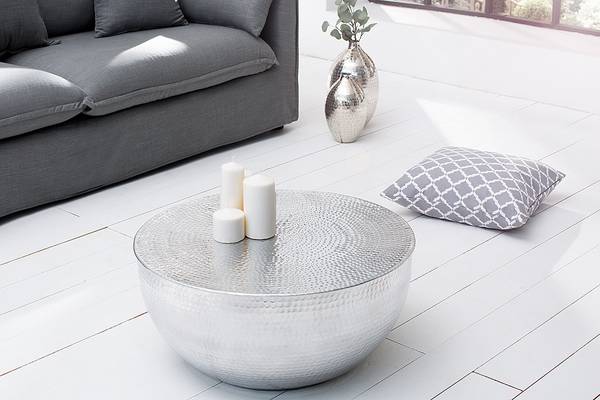 Couchtisch ORIENT II Silber - Metall - 60 x 30 x 60 cm