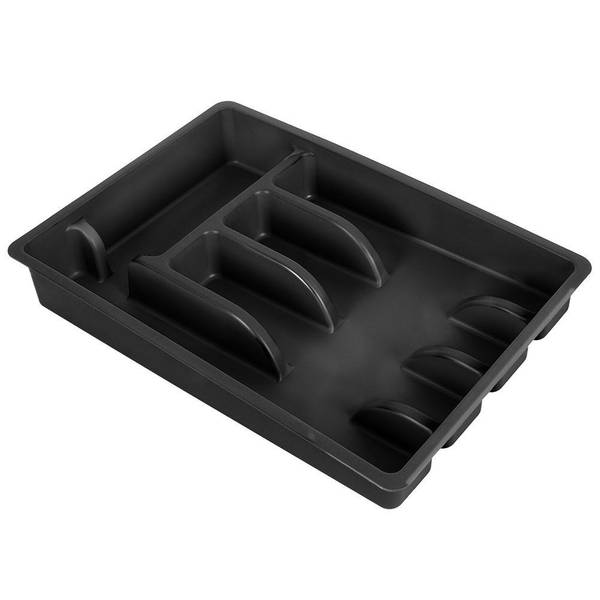 Besteckeinsatz Schwarz - Kunststoff - 26 x 6 x 36 cm