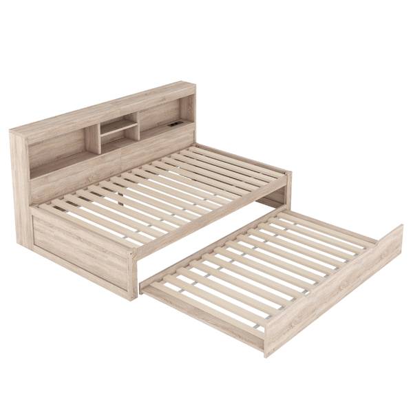 Ausziehbett GLOWWoody Ⅰ Eiche - Breite: 115 cm