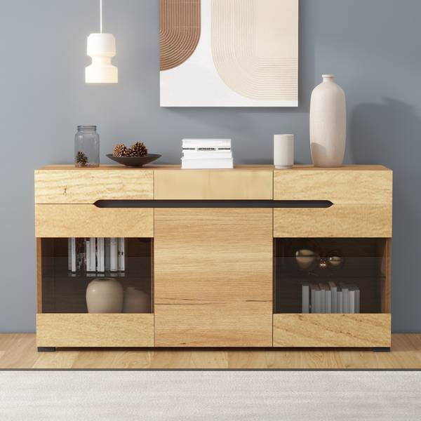 Sideboard Kranqruk Braun - Holzwerkstoff - 35 x 80 x 140 cm