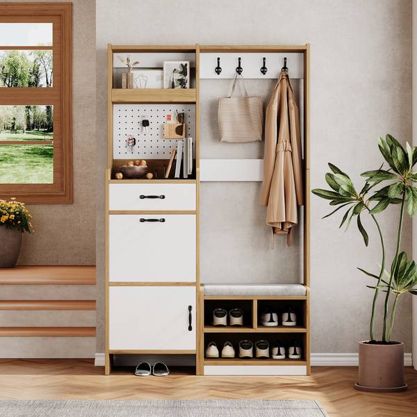 Garderobenset BAZoom457 Ⅳ Braun - Holzwerkstoff - 180 x 109 cm