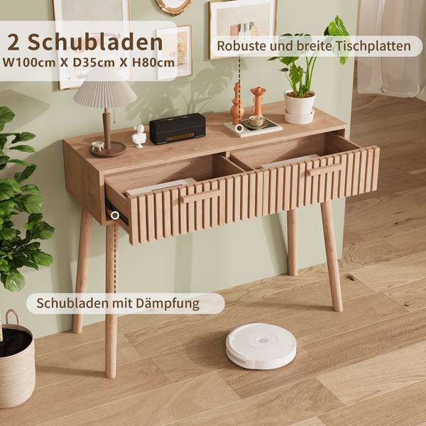 Konsolentische GKHYM5 Braun - Holzwerkstoff - 100 x 80 x 35 cm