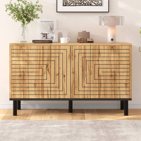 Sideboard Aphrodite Ⅴ Schwarz - Braun - Holzwerkstoff - 120 x 68 x 35 cm