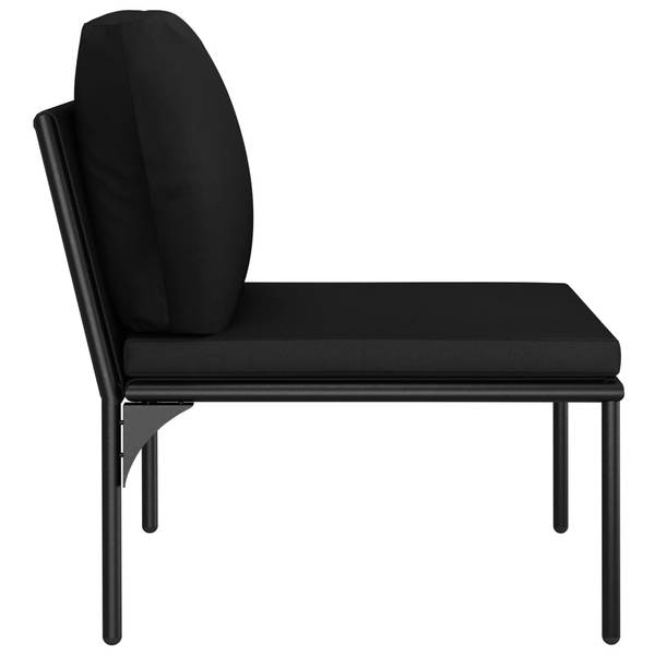 Salon de jardin 48593 (lot de 3) Schwarz - Grau - Polyester - Stahl - PVC - 60 x 65 x 180 cm