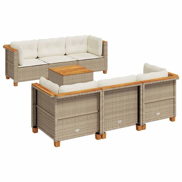 Garten-Lounge-Set 3036234-1 (7-teilig) Beige - Stahl - 63 x 62 x 63 cm