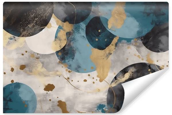 Fototapete ABSTRAKTION moderne Muster Blaugrau - 405 x 270 x 270 cm