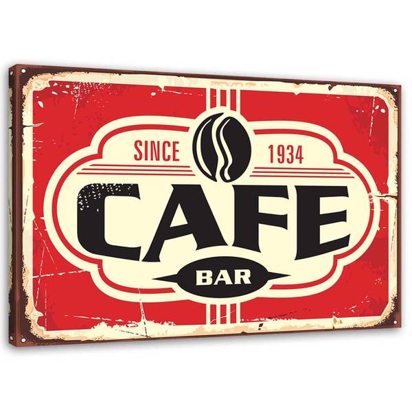 Tableau déco bar à café rétro 90 x 60 cm
