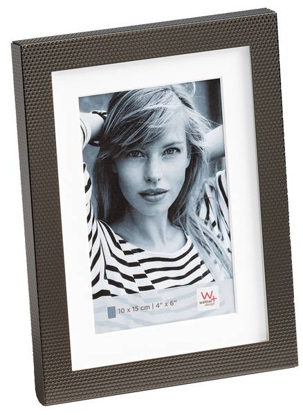 Chiara Portrait Bilderrahmen Grau - Messing - 10 x 15 x 2 cm