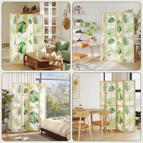 Paravent 83C-188V00GN Massivholz - 2 x 170 x 160 cm