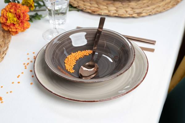 Tiefer Teller Delice Gris 6er Set 21 x 5 x 21 cm