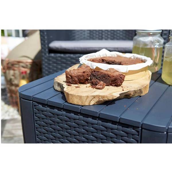 Keter Luzon Aufbewahrungstisch - Graphit Grau - Polypropylen - 39 x 42 x 39 cm