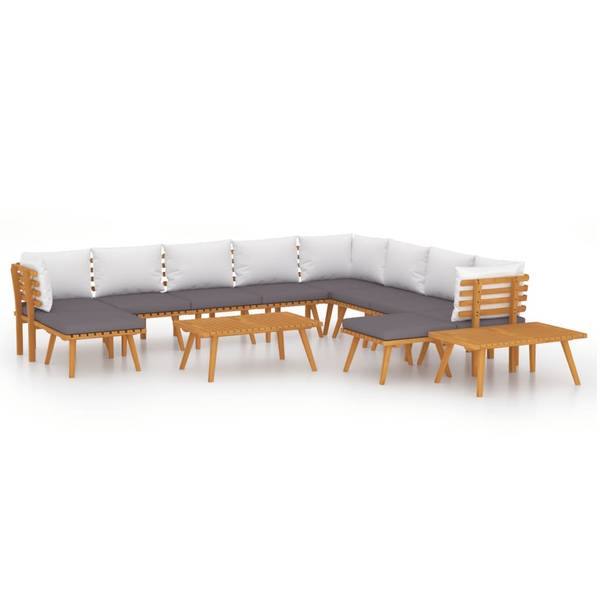 Salon de jardin 3087021 (lot de 12) Marron - Polyester - Acacia - 55 x 35 x 90 cm