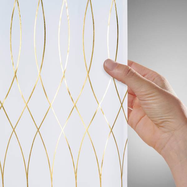 Verdunkelungsvorhang GLAMOUR Gold - Weiß - Textil - 140 x 245 x 1 cm