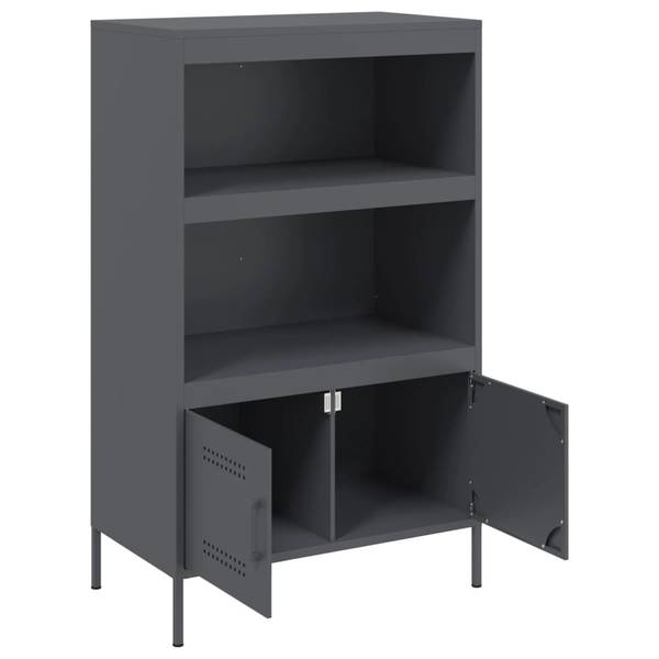 Highboard DE9771 Grau - Metall - 39 x 113 x 68 cm
