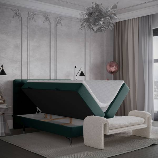 Boxspringbett Annakie Grün - Liegefläche Breite: 180 cm
