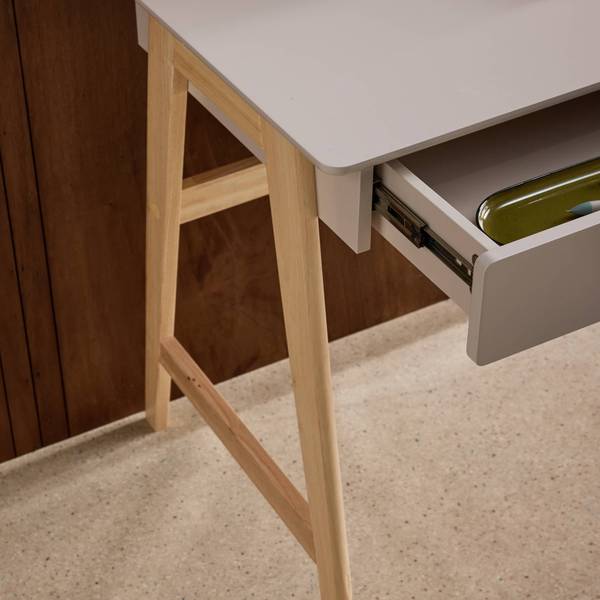 Schreibtisch Tommy Beige - Holz teilmassiv - 55 x 76 x 120 cm