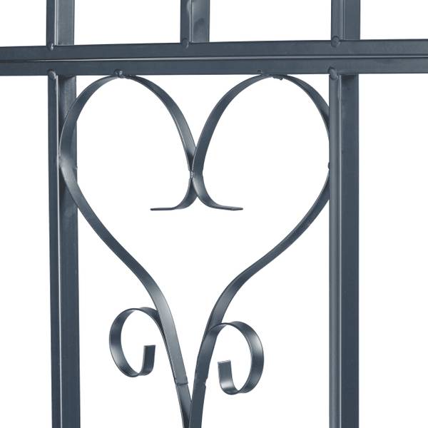 Rozenboog met bank grijs - ijzer - 115 x 205 x 50 cm