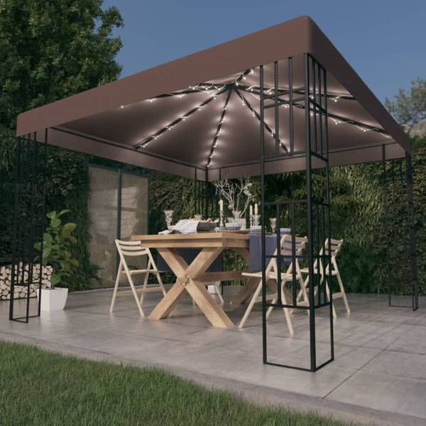 Gartenpavillon 3007852 Grau - Polyester - Stahl - 300 x 260 x 300 cm