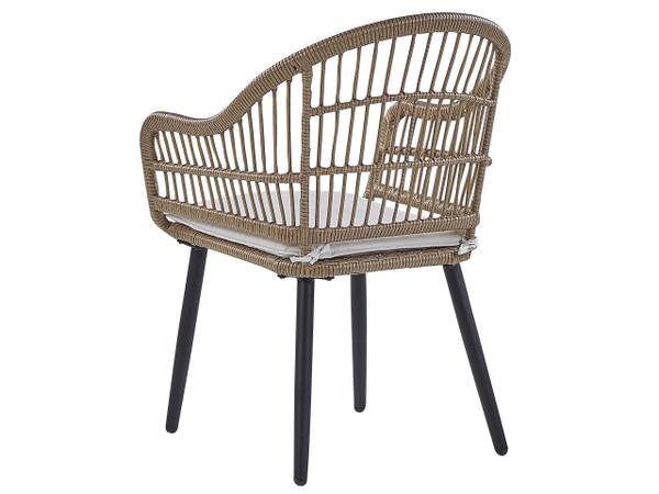 Gartentisch ALIANO II 7-tlg Beige - Schwarz - Blau - Polyrattan - 159 x 85 x 94 cm