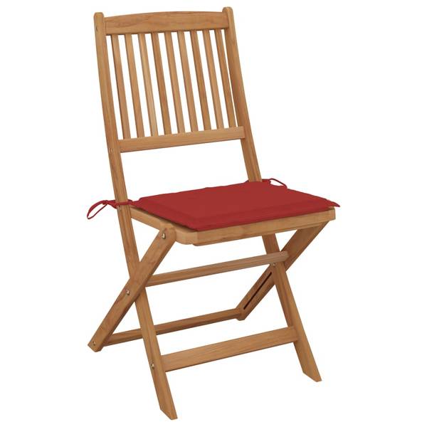 Gartenstuhl 3007930-2 (4er Set) Rot - Akazie - 48 x 91 x 57 cm