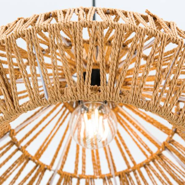 Hängeleuchte BASKET Beige - Rattan - 40 x 26 x 40 cm
