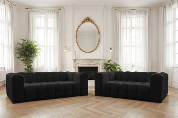 Sofa 3-Sitzer SOLVIE Schwarz