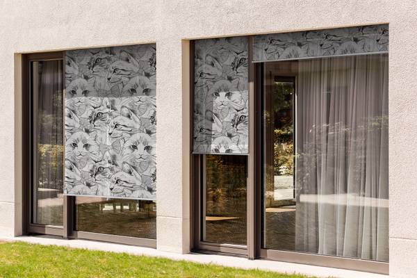 Außenrollo Felis Nobilis Schwarz - Textil - 40 x 180 x 1 cm