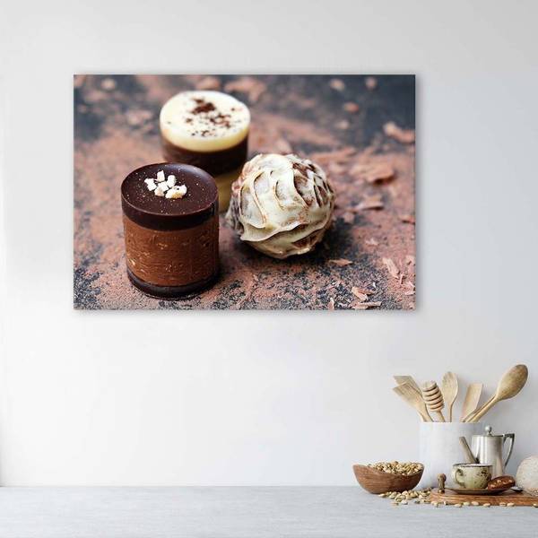 Wandbild süßigkeiten zum kaffee 60 x 40 cm