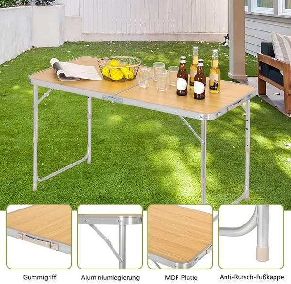Campingtisch Adrian Eiche Hell Dekor