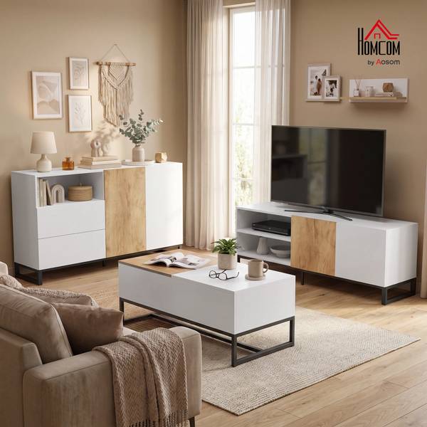 TV-Schrank 83B-797V90WT Weiß - Holzwerkstoff - 37 x 50 x 140 cm