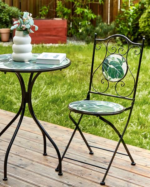 Gartenset COZZANA 2-tlg Schwarz - Grün - Metall - 40 x 90 x 45 cm