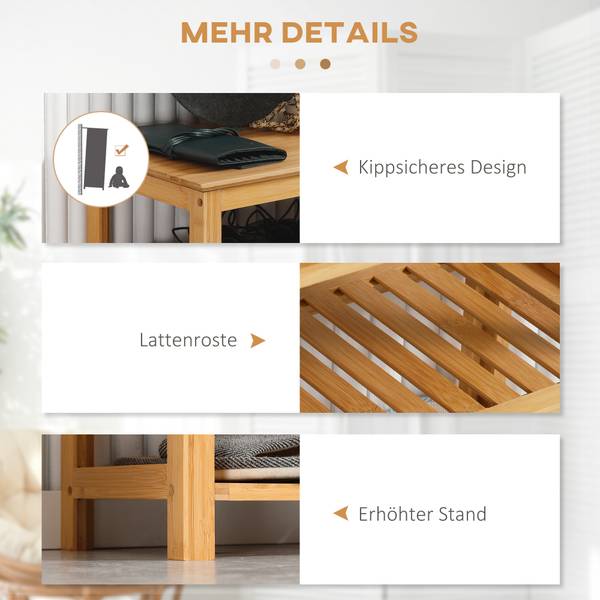 Schuhregal 837-312V00ND Braun - Bambus - 29 x 82 x 80 cm