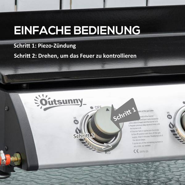 Gasgrill 846-108V91SR Schwarz