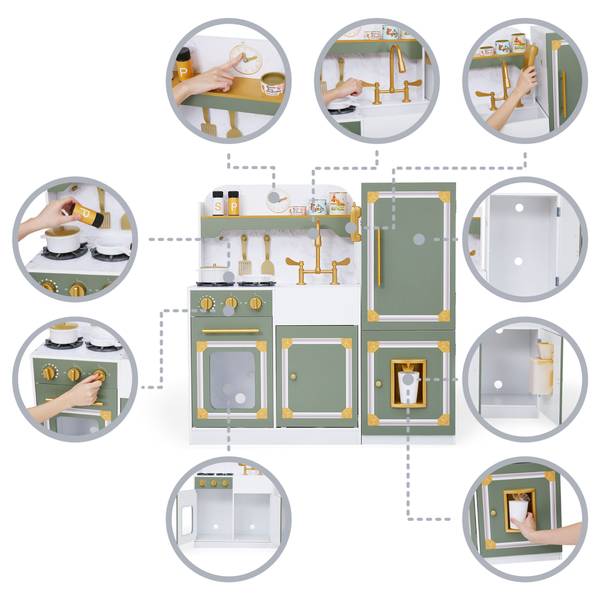 Versailles Deluxe Classic Play Kitchen Vert - Bois manufacturé - 30 x 92 x 93 cm
