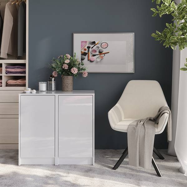 Sideboard Sherry 57722 wit - plaatmateriaal op houtbasis - 81 x 76 x 50 cm