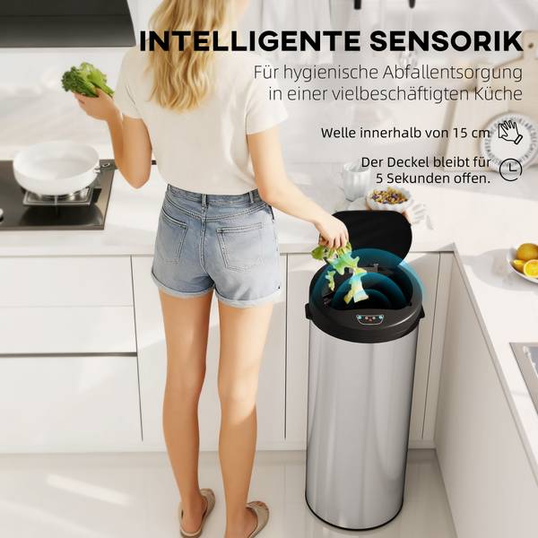 Sensor Mülleimer 851-054V01SR Silber - Metall - 30 x 79 x 32 cm