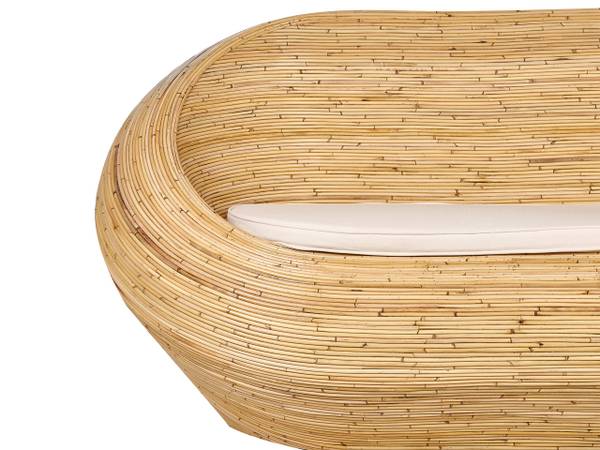 Canapé de jardin MAIORI Beige - Bleu - Rotin - 180 x 88 x 110 cm