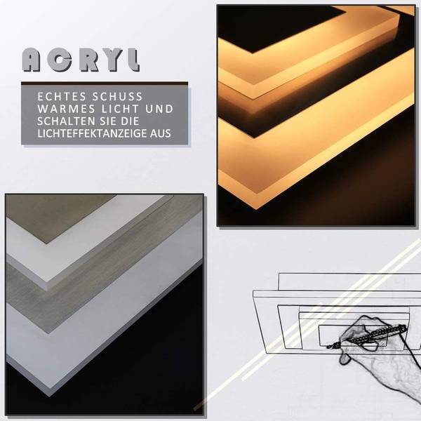 Deckenleuchte Vornax Silber - Eisen - 30 x 6 x 30 cm