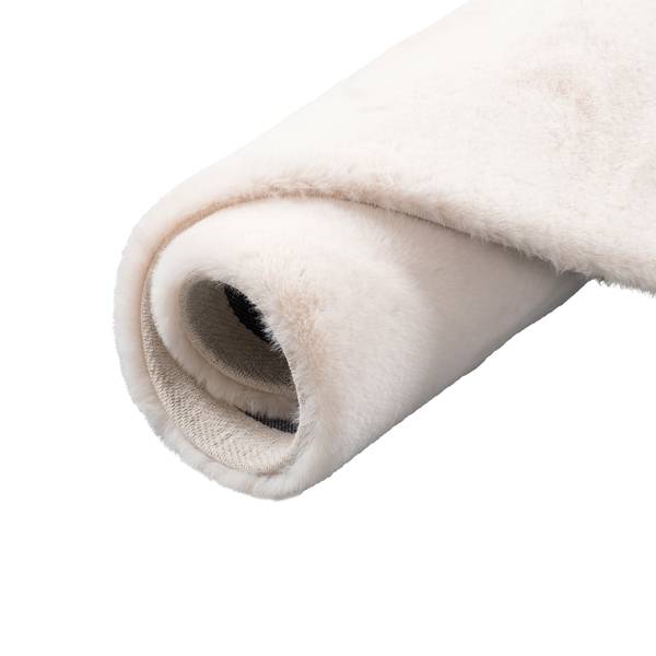 Tapis Plush Blanc crème - 160 x 160 cm