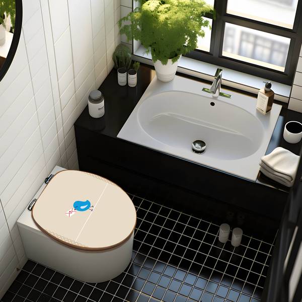 WC-Sitz mit Absenkautomatik Liebesbrief Beige - Bambus - Holzwerkstoff - 38 x 5 x 49 cm