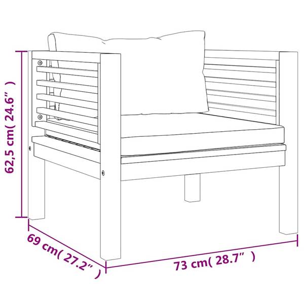 Garten-Lounge-Set 3086934 5-teilig Weiß - Massivholz - 65 x 35 x 65 cm