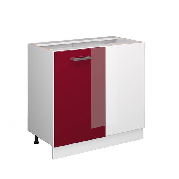 Hoekkast R-Line 37749 hoogglans rood - wit