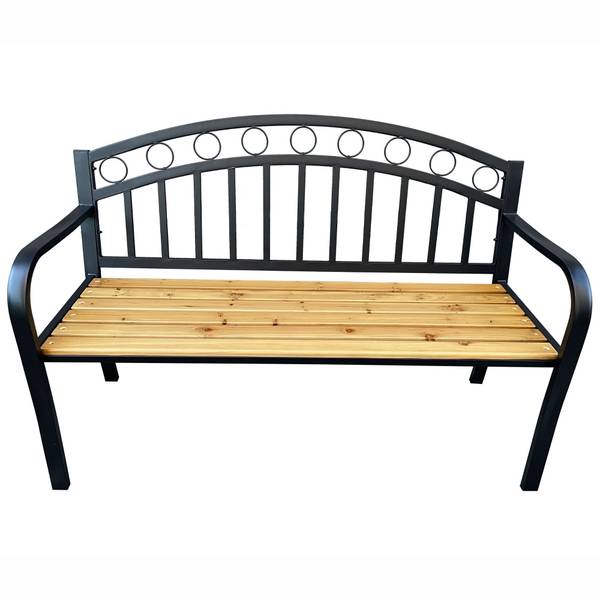 Gartenbank ARUM Schwarz - Stahl - 127 x 84 x 58 cm