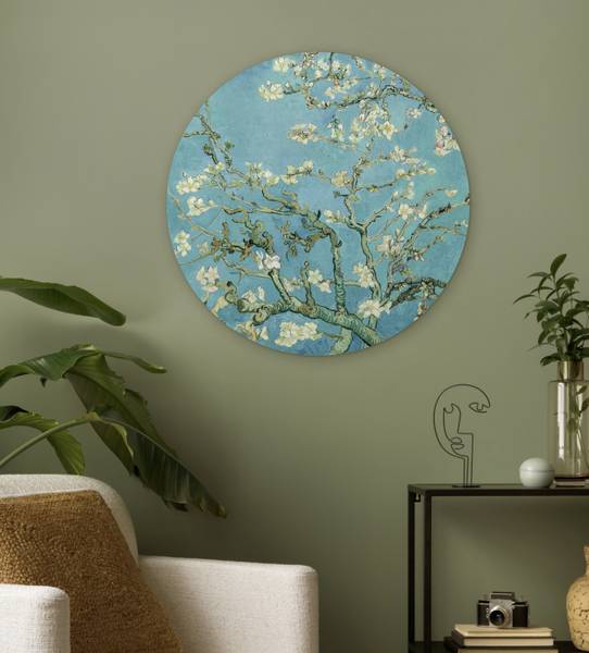 Cercle mural Fleur d'amandier 60 x 60 cm