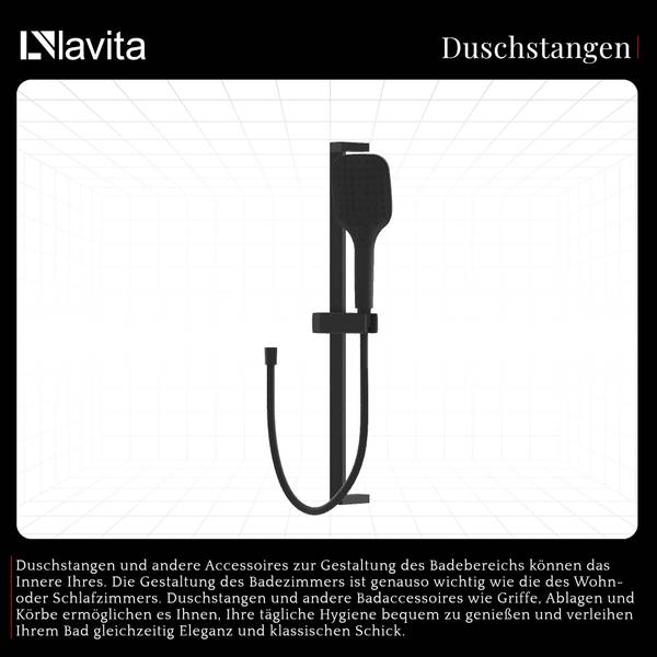 Brausegarnitur CETUS mit Stange Schwarz